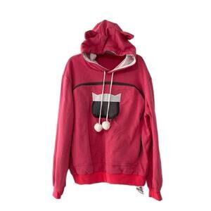 ALYC Pet Carrier Hoodie Cat Pouch Holder Sweatshirt Small Pink Pocket Pullover